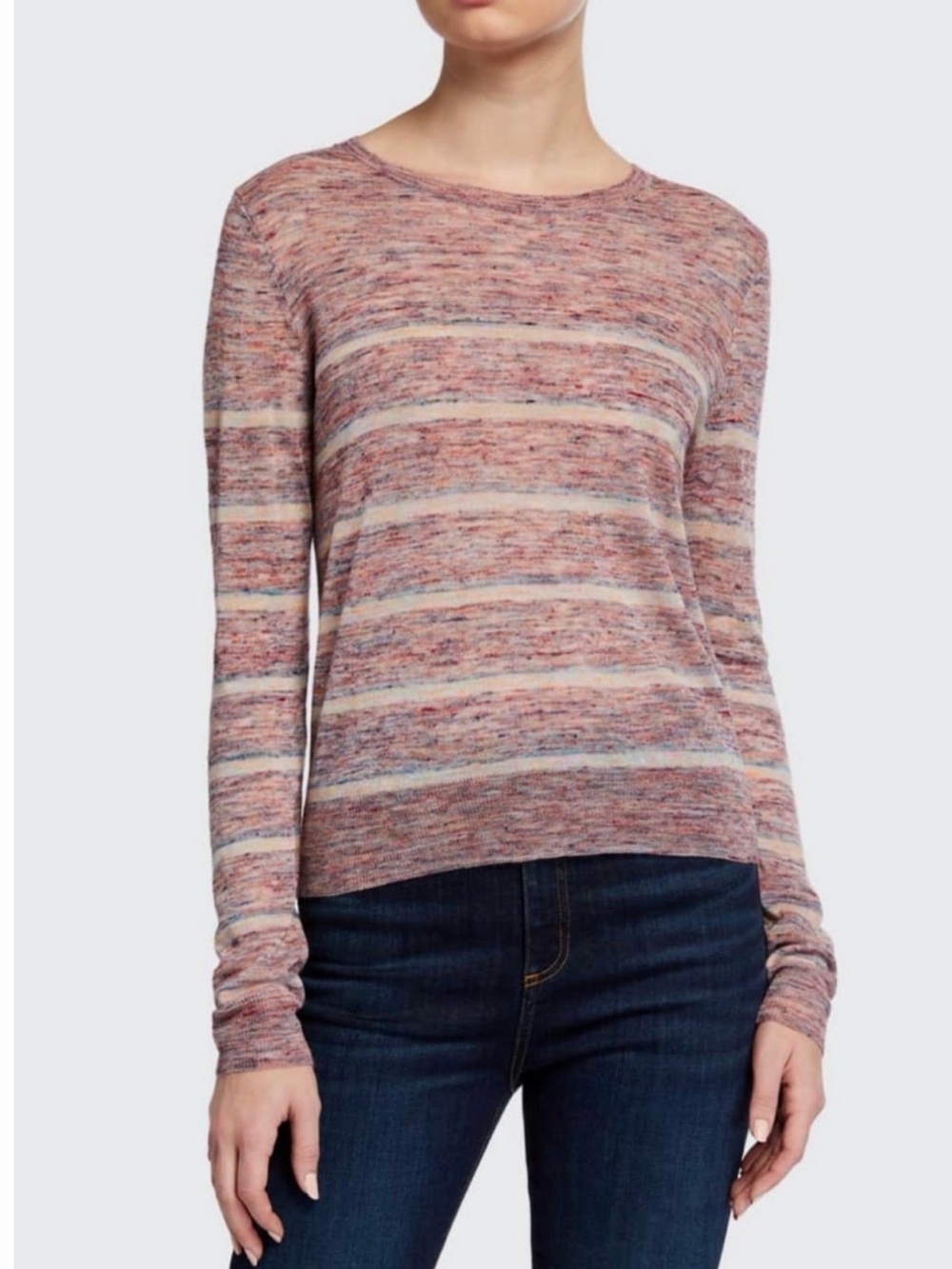 Veronica Beard Henderson sweater Striped Crewneck Linen Blend Sweater XS
